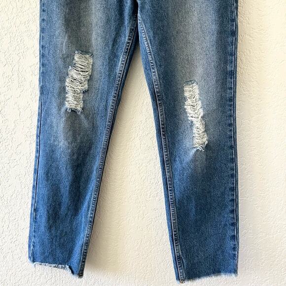 Revolve By The Way Sasha Distressed Mid Wash Denim Jeans Size 26 - Picture 3 of 7